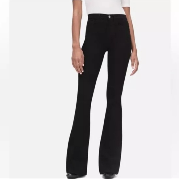 Frame Le High Flare Denim Black Jeans Size 32 NEW NWT Film Noir - Picture 4 of 15